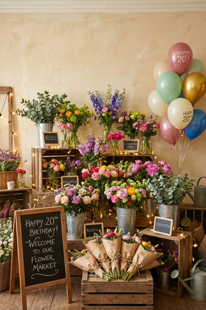 Indoor Flower Market Theme Party