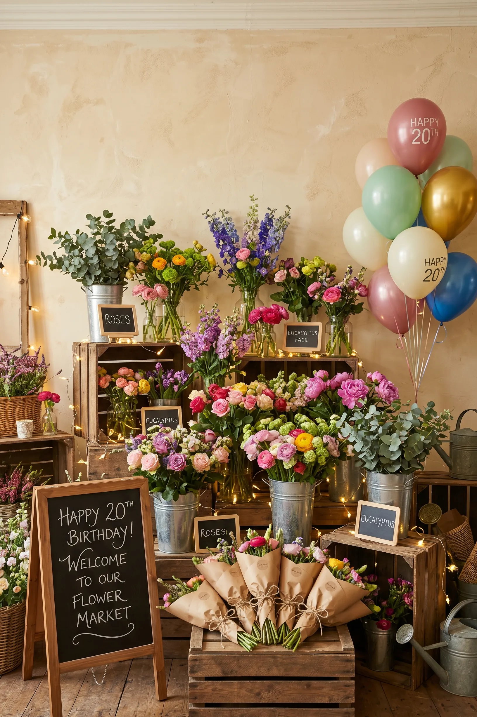 Indoor Flower Market Theme Party