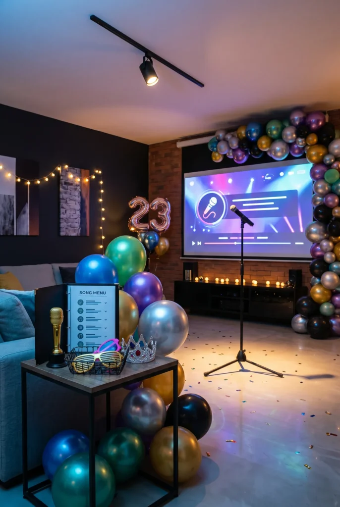 Karaoke Night with Her Favorite Songs