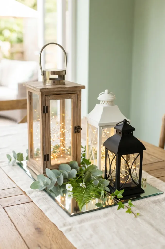 Lantern Centerpieces with Fairy Lights