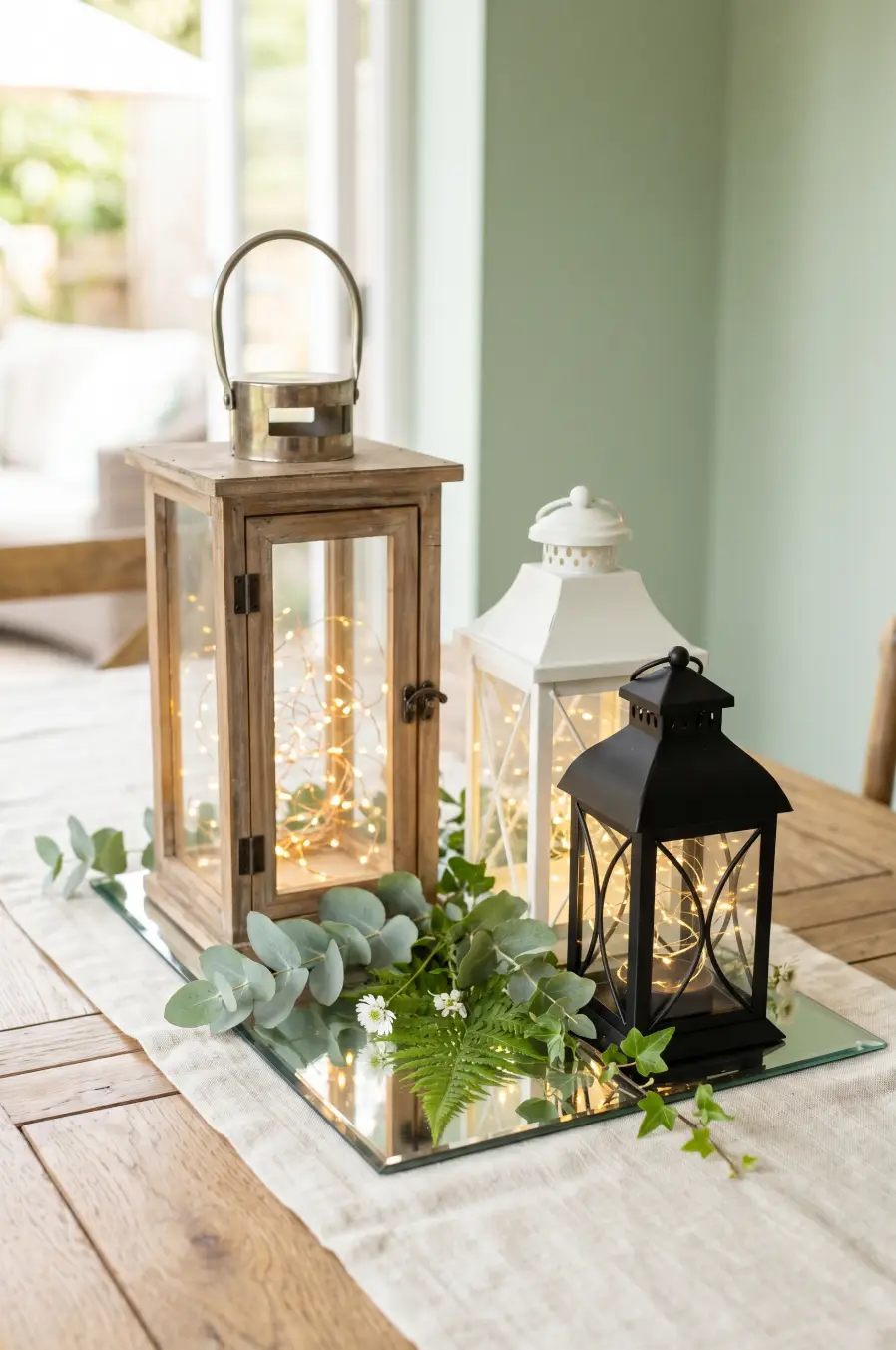 Lantern Centerpieces with Fairy Lights