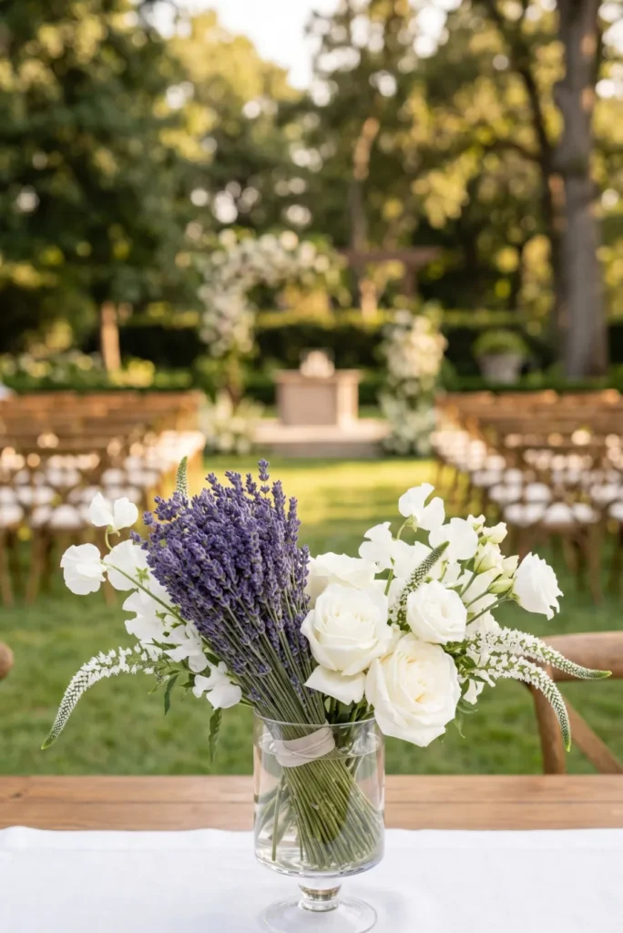 Lavender and White Elegant Arrangements