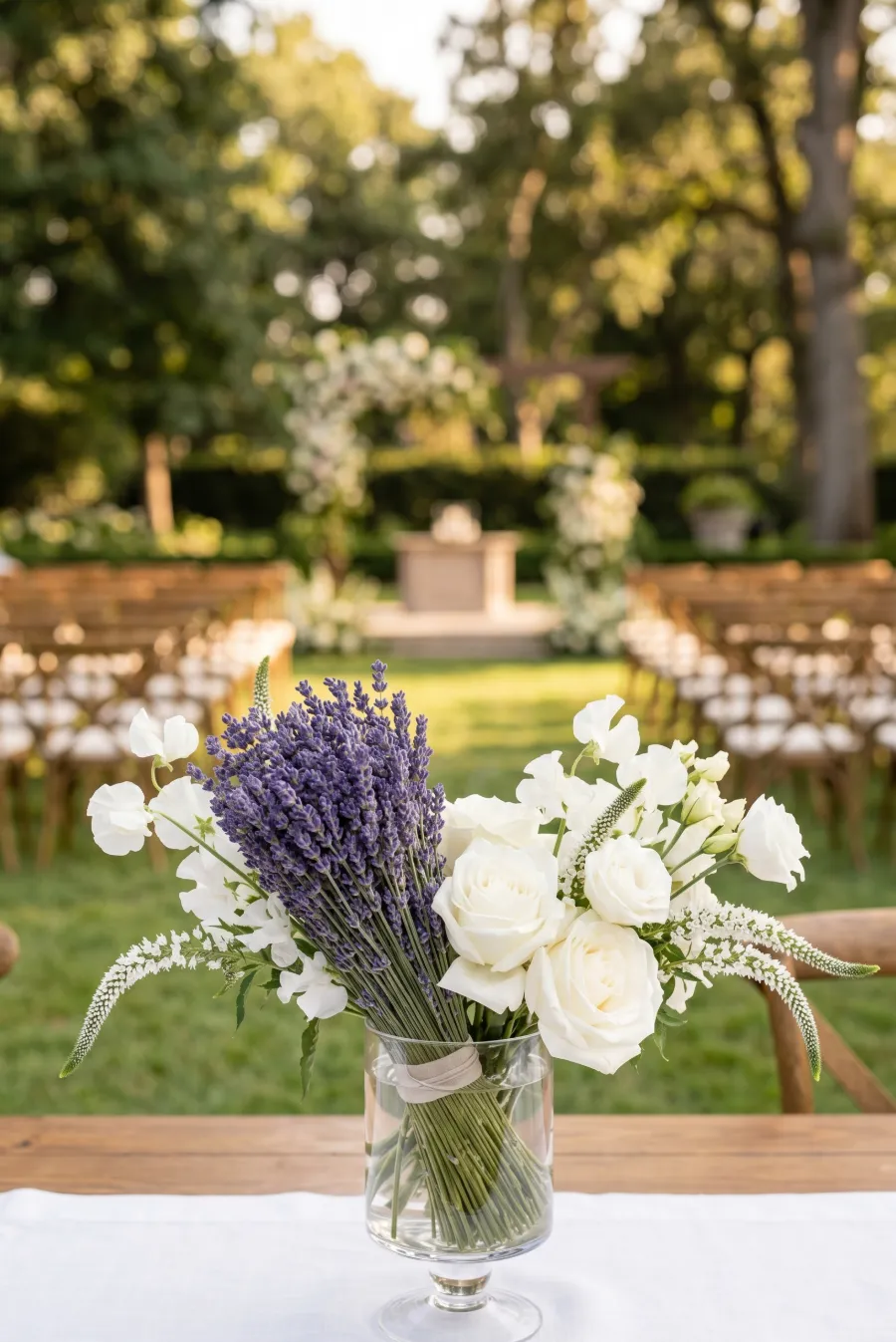 Lavender and White Elegant Arrangements