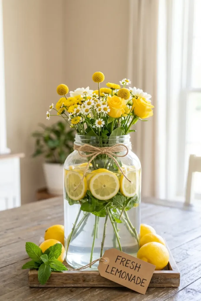 Lemonade Jar Decorative Centerpieces