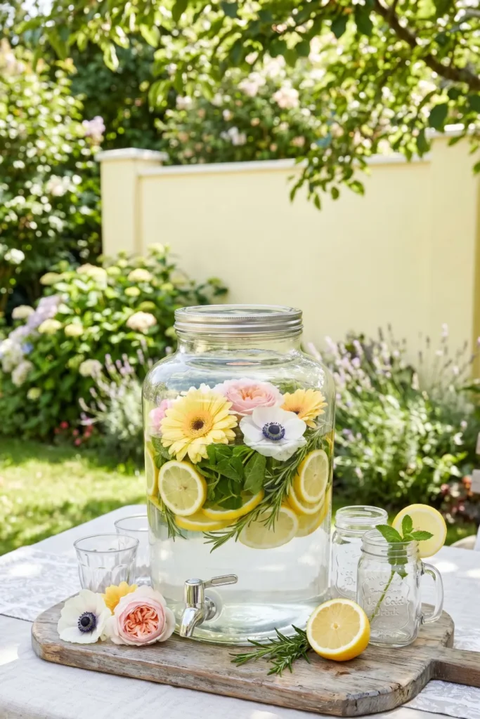 Lemonade Jar Floral Table Decor