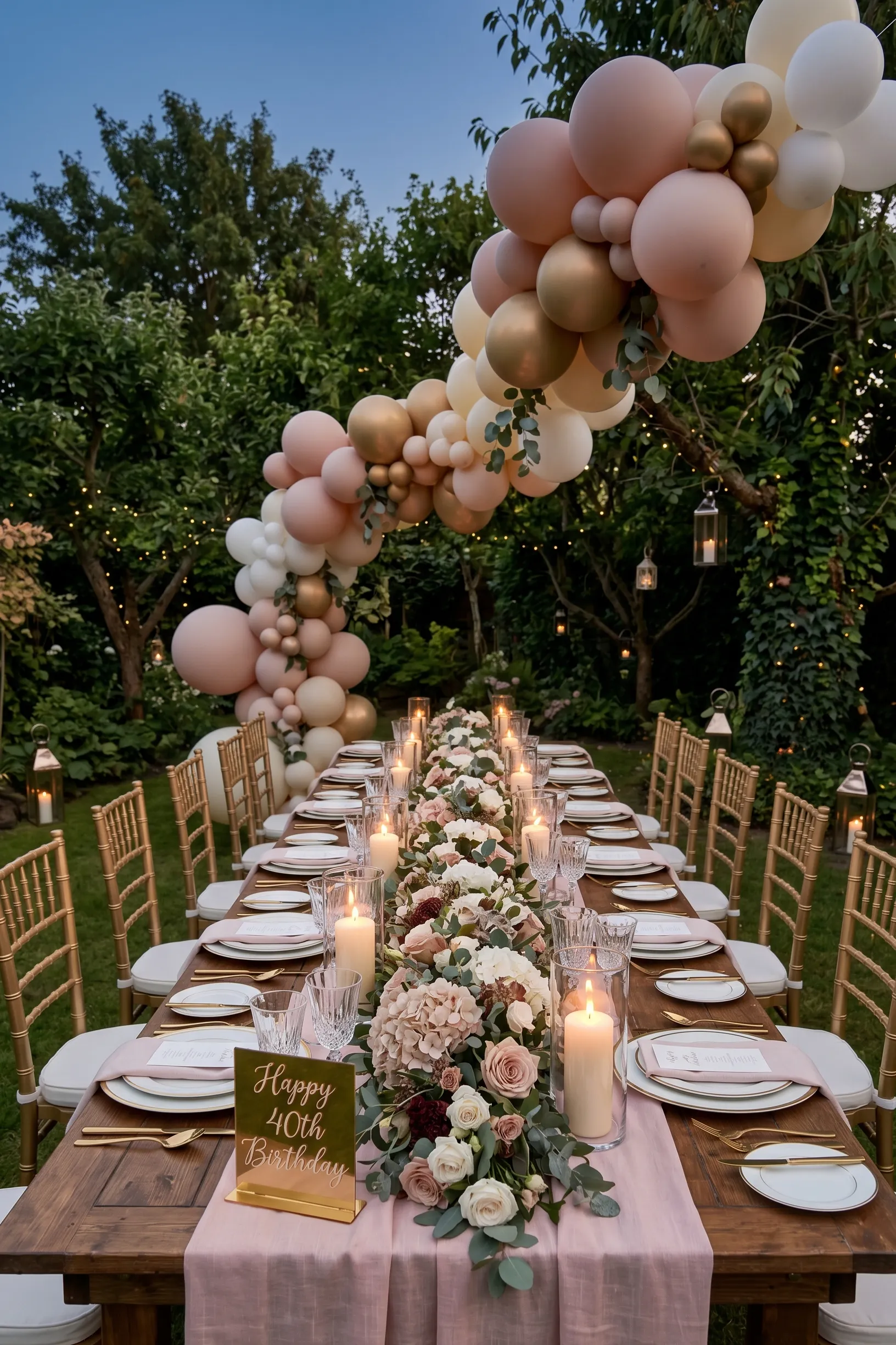 Luxury Garden Dinner Party with Candlelight