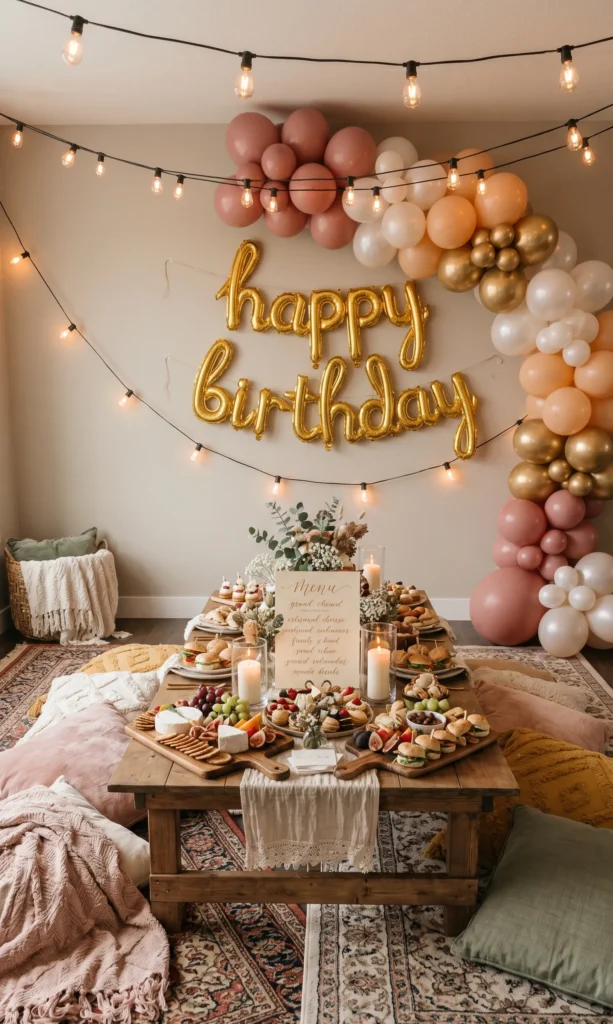 Luxury Picnic Setup in Living Room or Garden