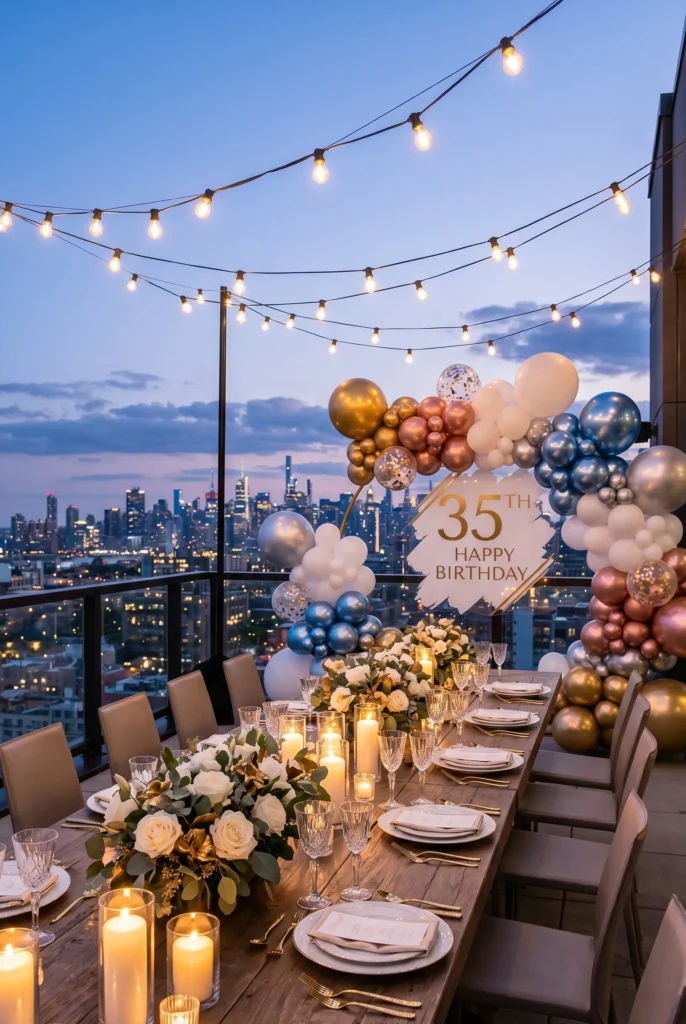 Luxury Rooftop Dinner Setup