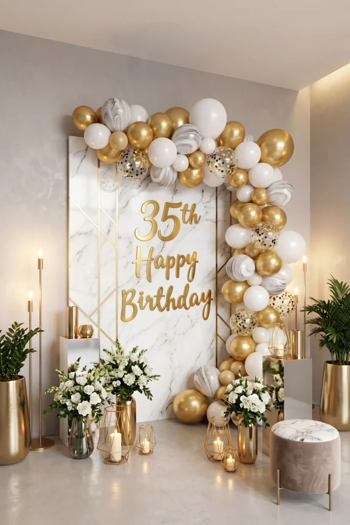 Marble and Gold Modern Theme Party