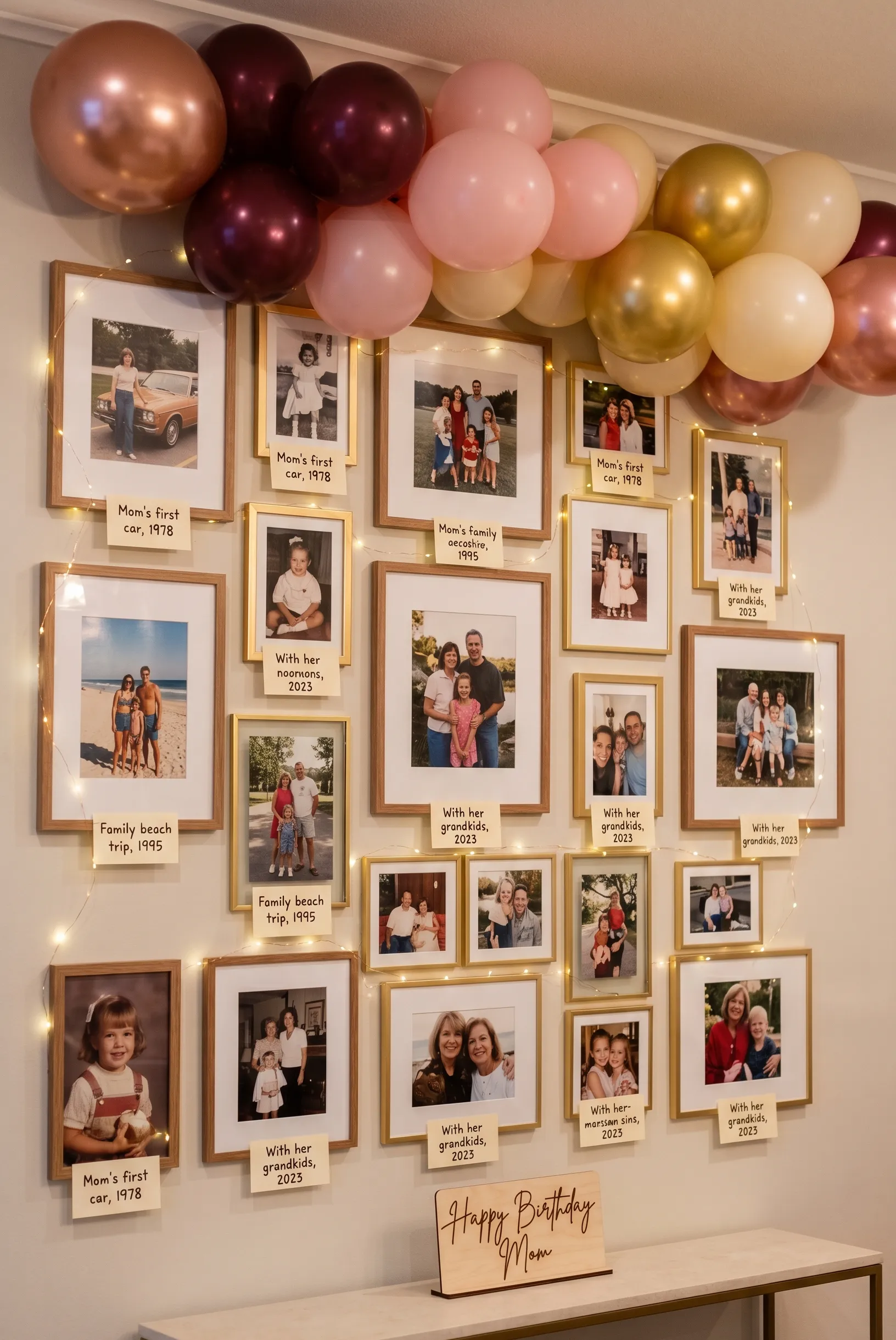 Memory Wall Decor Party with Family Photos