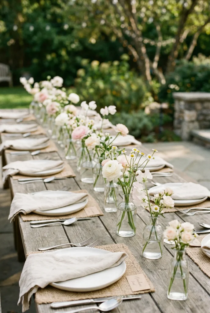 Mini Bud Vases Down the Table