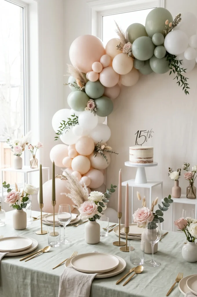 Minimalist Chic Balloon and Floral Party