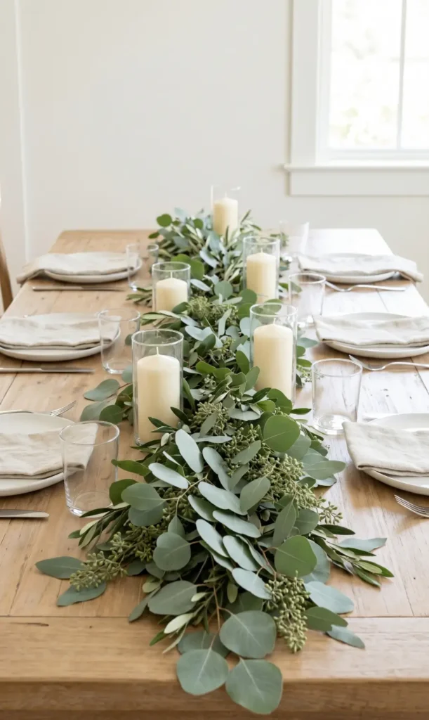 Minimalist Greenery and Eucalyptus Displays