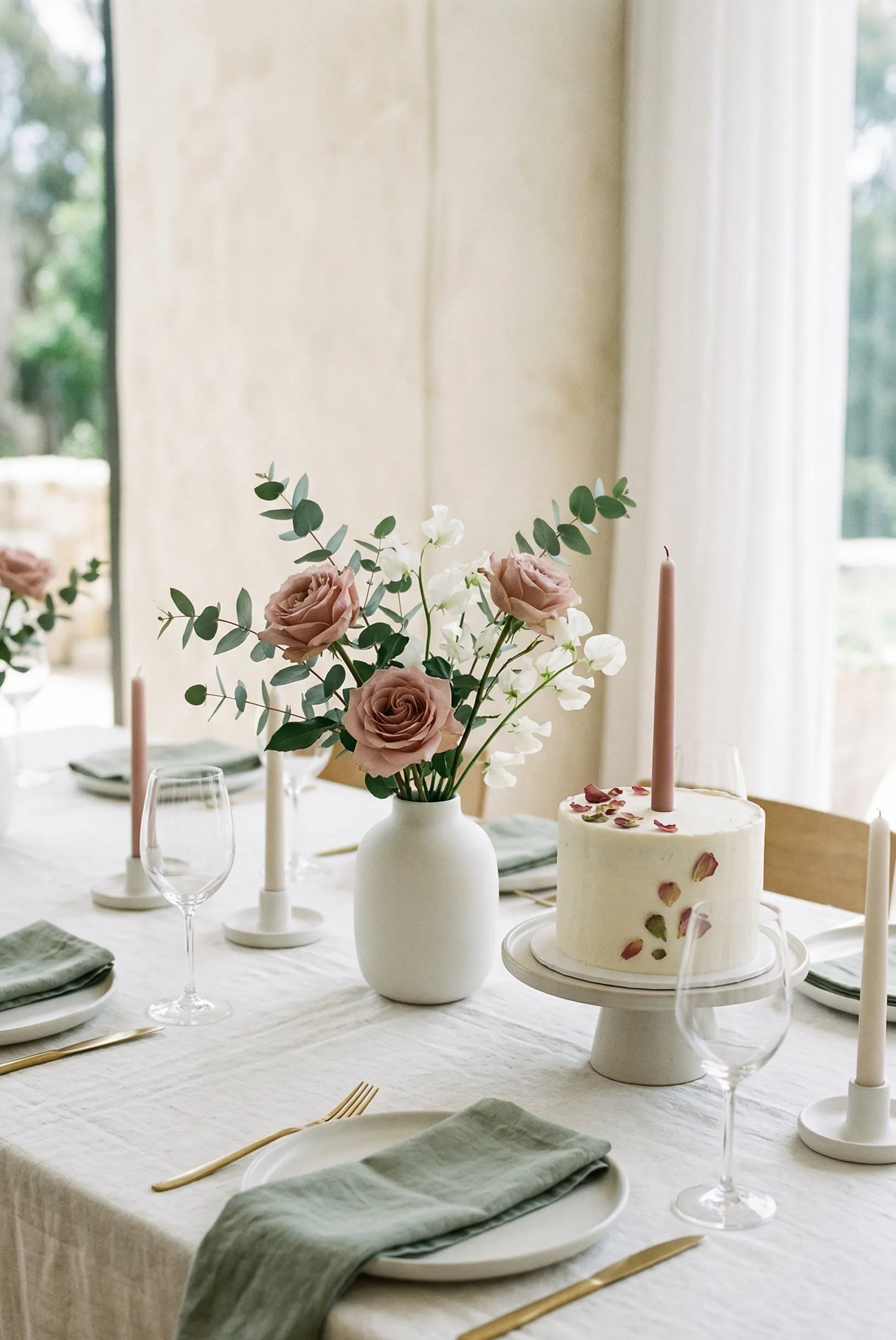 Minimalist Pastel Chic Birthday Setup