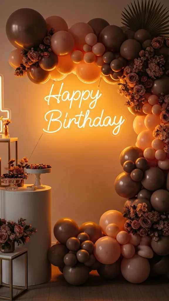 Neon Sign With a Birthday Message