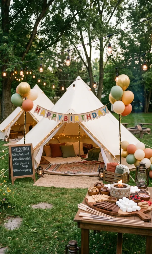 Outdoor Camping or Glamping Party
