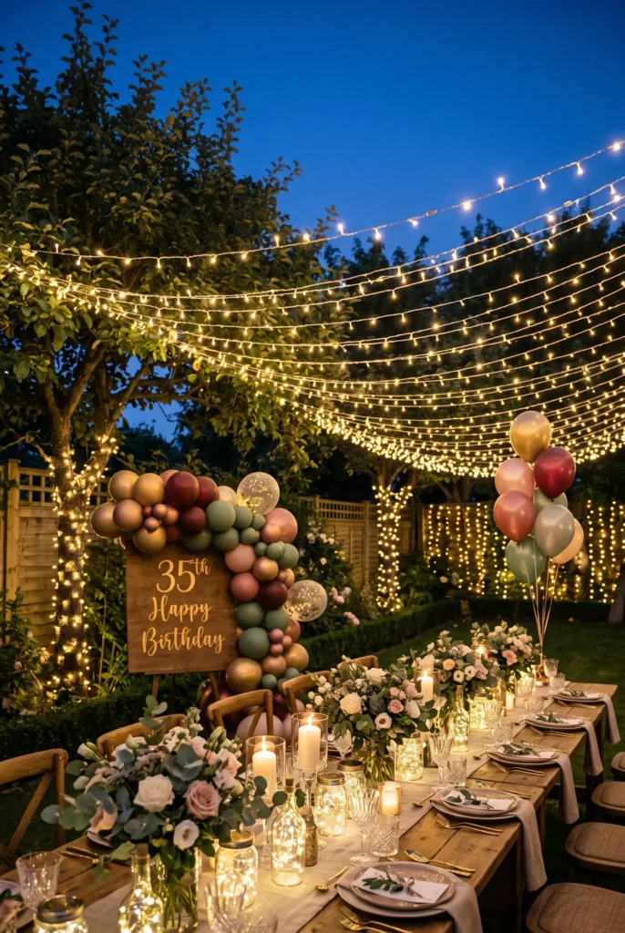 Outdoor Fairy Light Garden Party