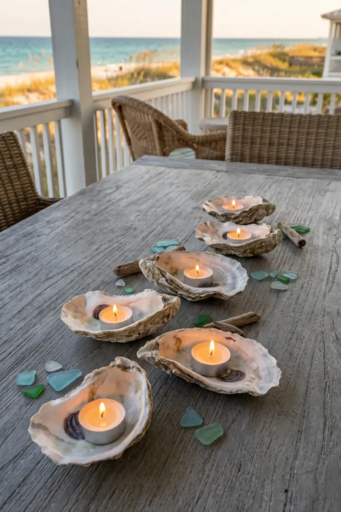 Oyster Shell Candle Holders
