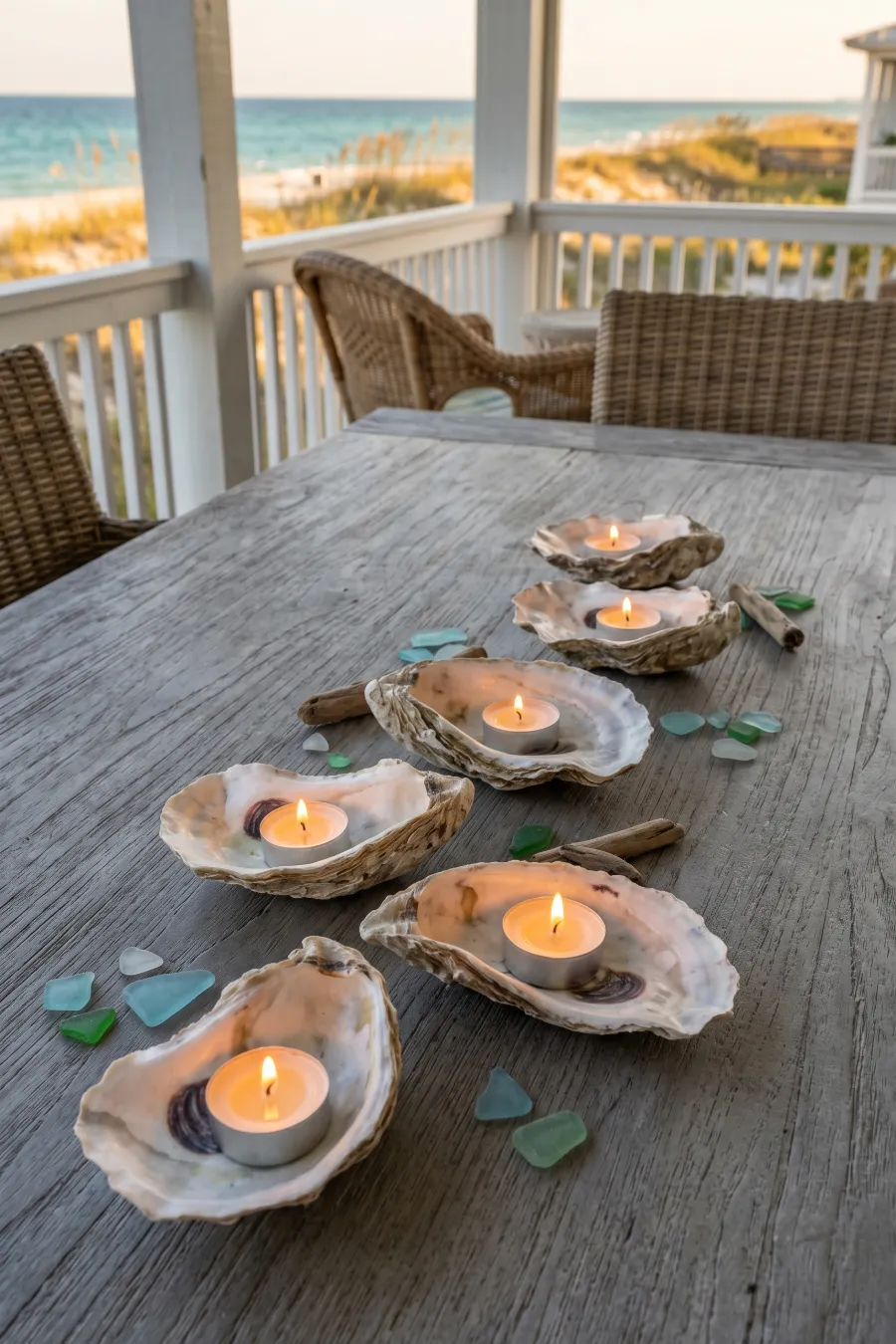 Oyster Shell Candle Holders