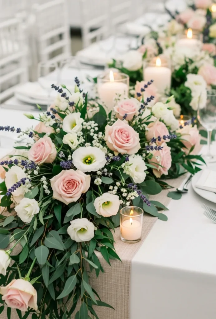 Pastel Floral Garland Runner
