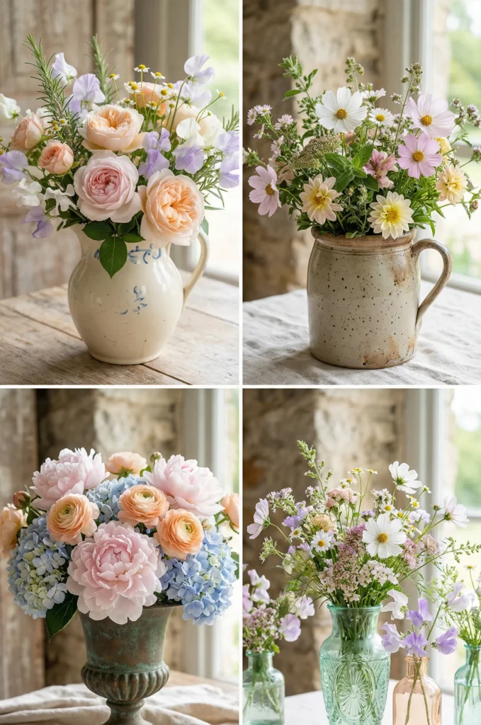 Pastel Garden Mix in Vintage Vessel
