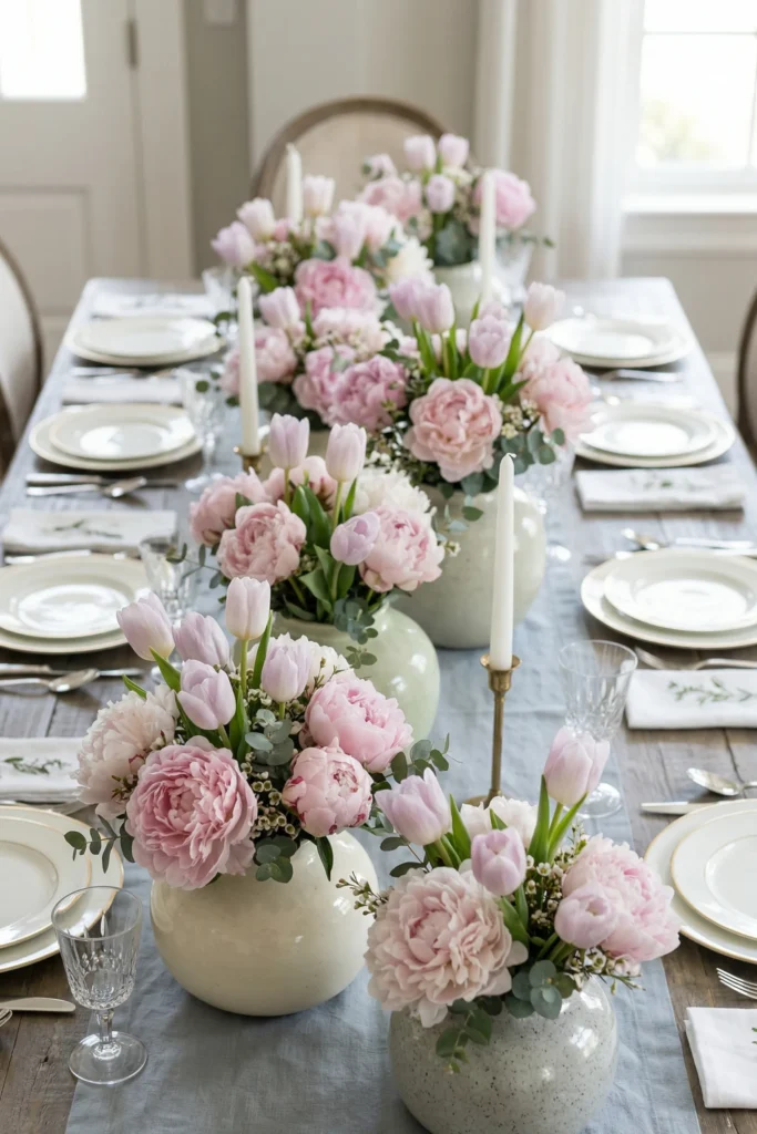 Pastel Peony and Tulip Mixed Arrangements