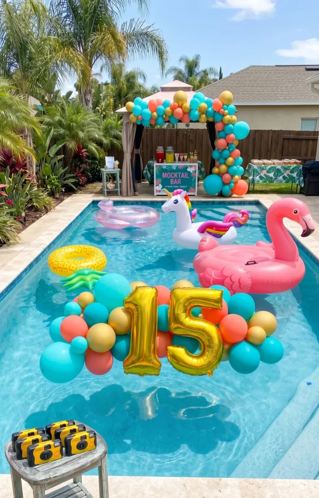 Pool Party with Floaties and Mocktails
