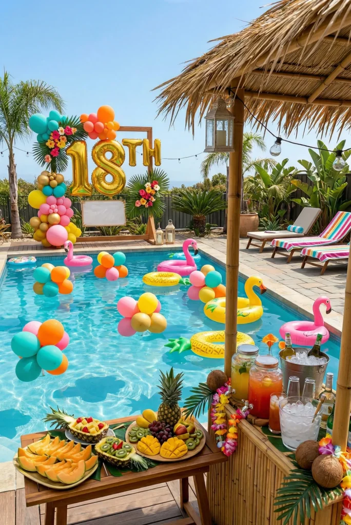 Pool Party with Summer Beach Aesthetic