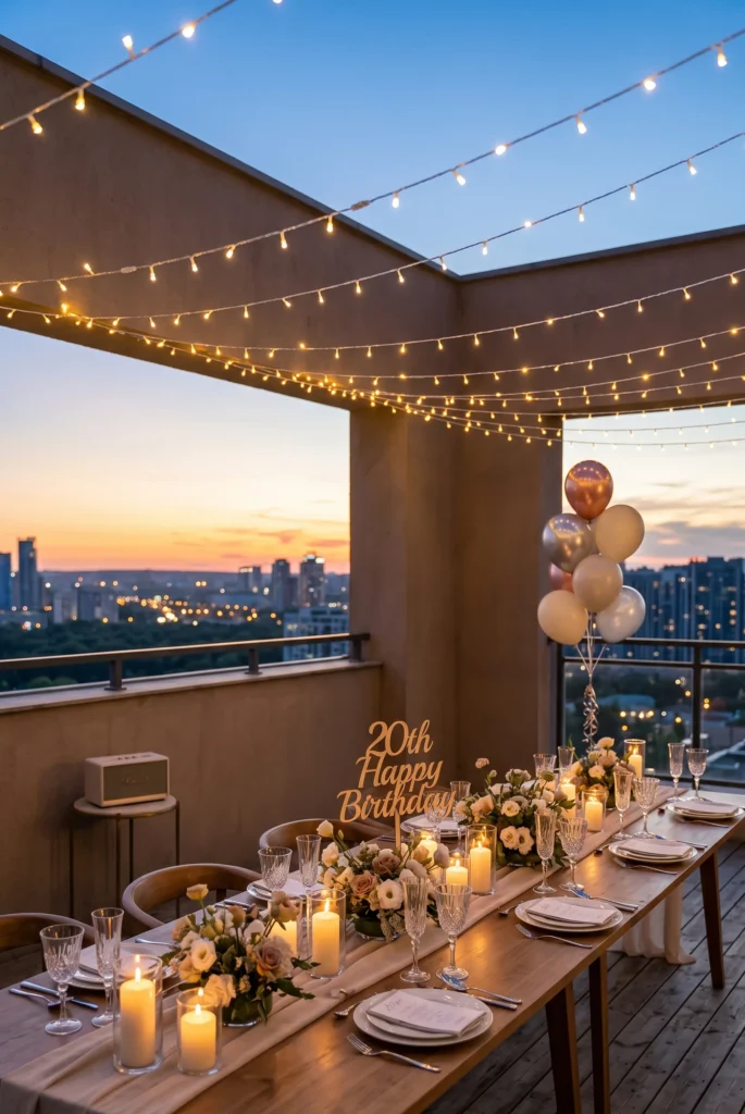Rooftop Chill Party with LED Lights