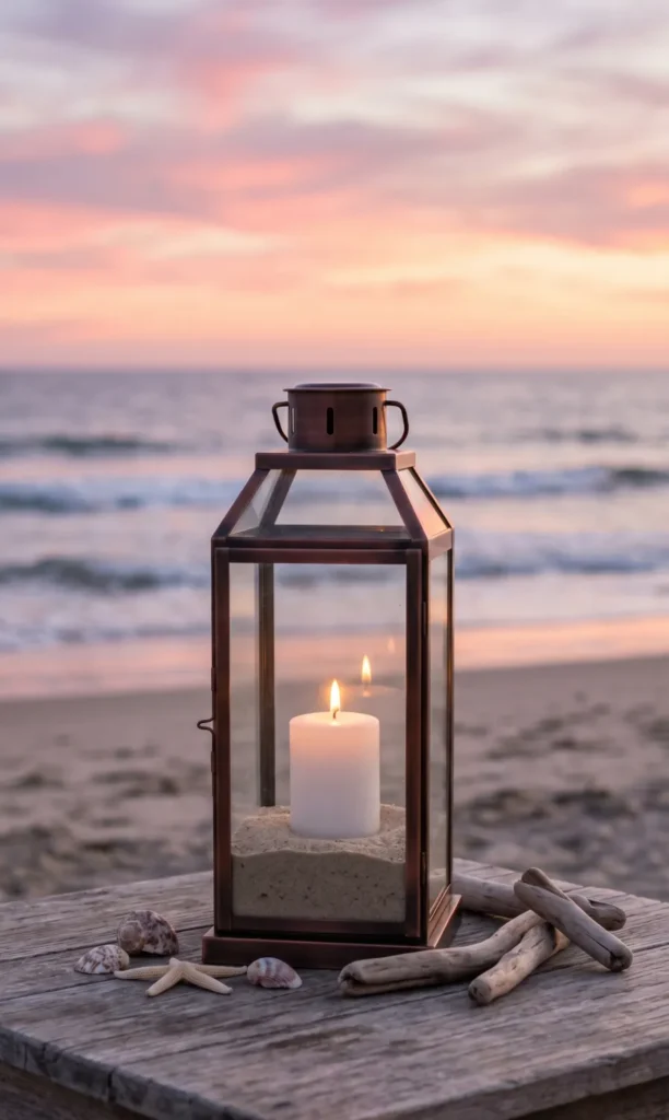 Sand and Candle Lantern Beach Displays
