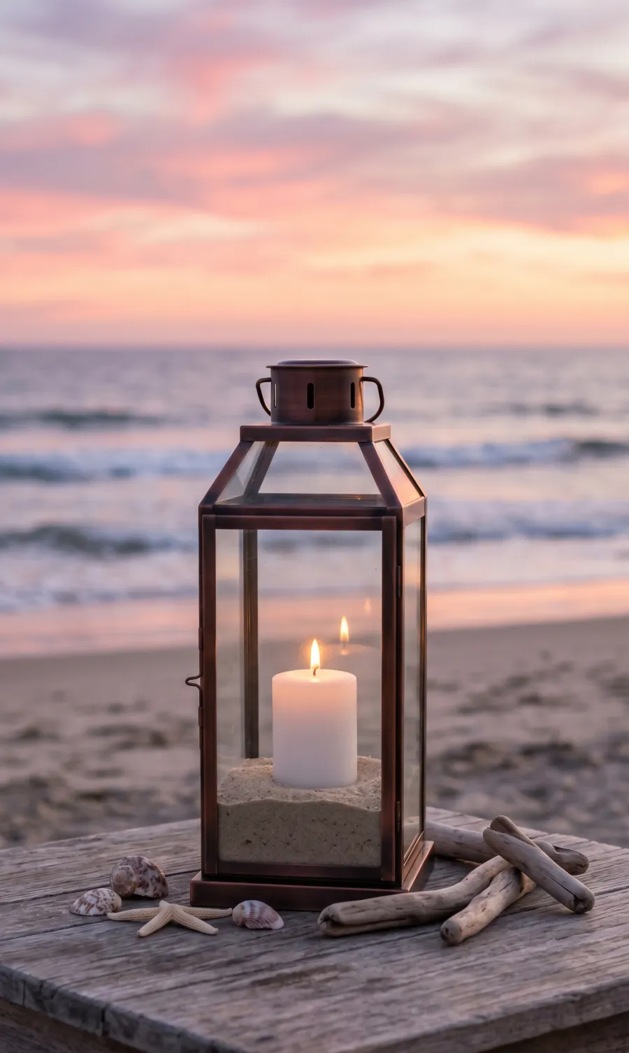Sand and Candle Lantern Beach Displays