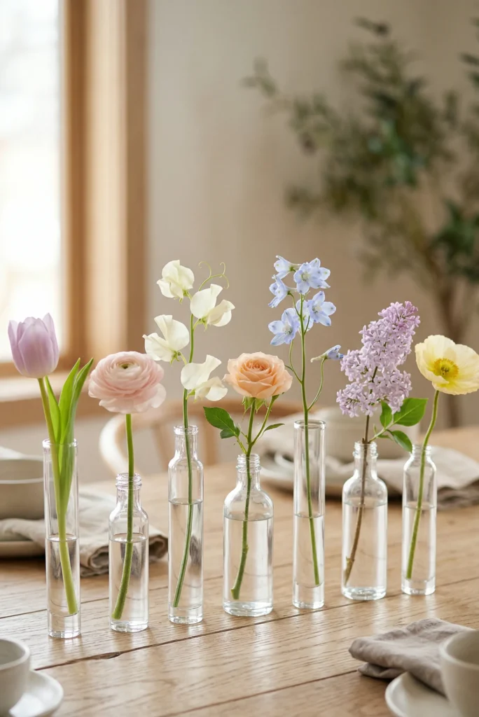 Soft Pastel Single-Stem Bud Vases