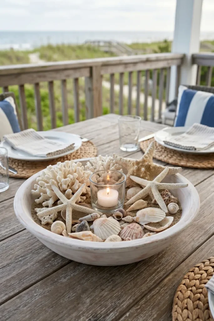 Starfish and Coral Coastal Bowl Centerpieces