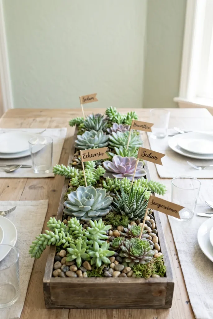Succulent Mini Garden Table Centerpieces