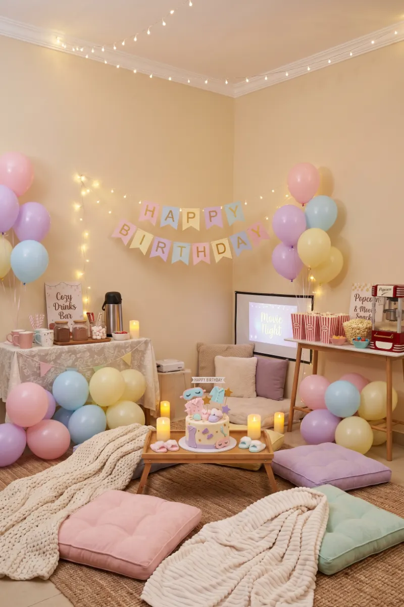 Summer Pajama Party with Light Decor