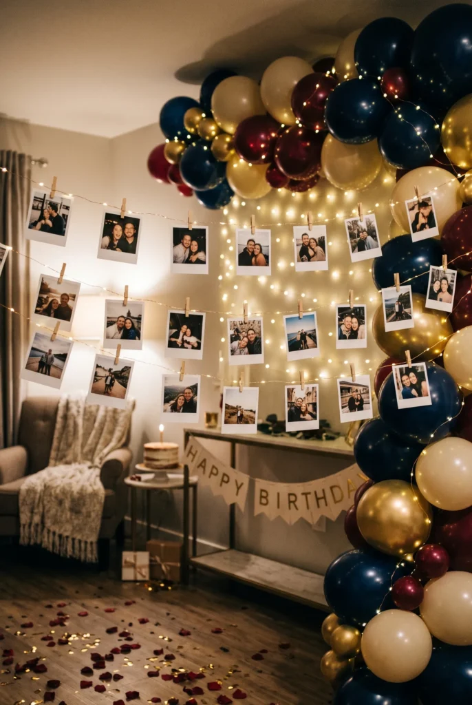 Surprise Room Decoration with Balloons and Photos