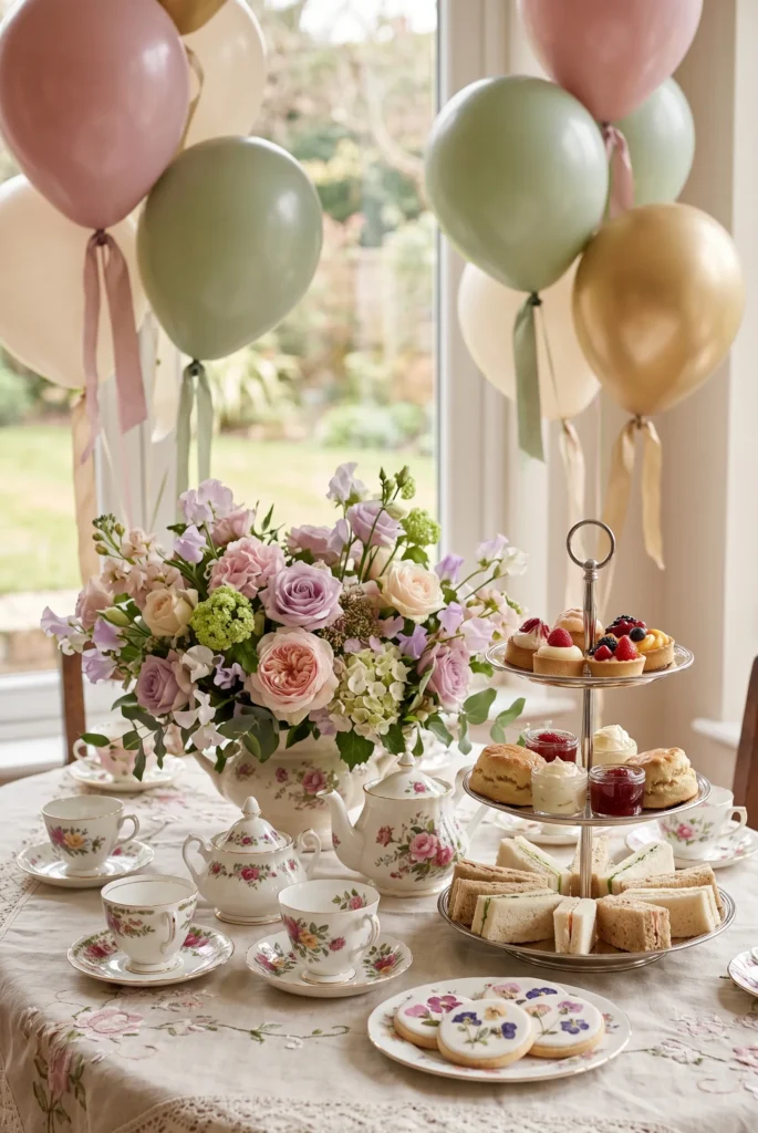 Tea Party with Vintage or Floral Theme