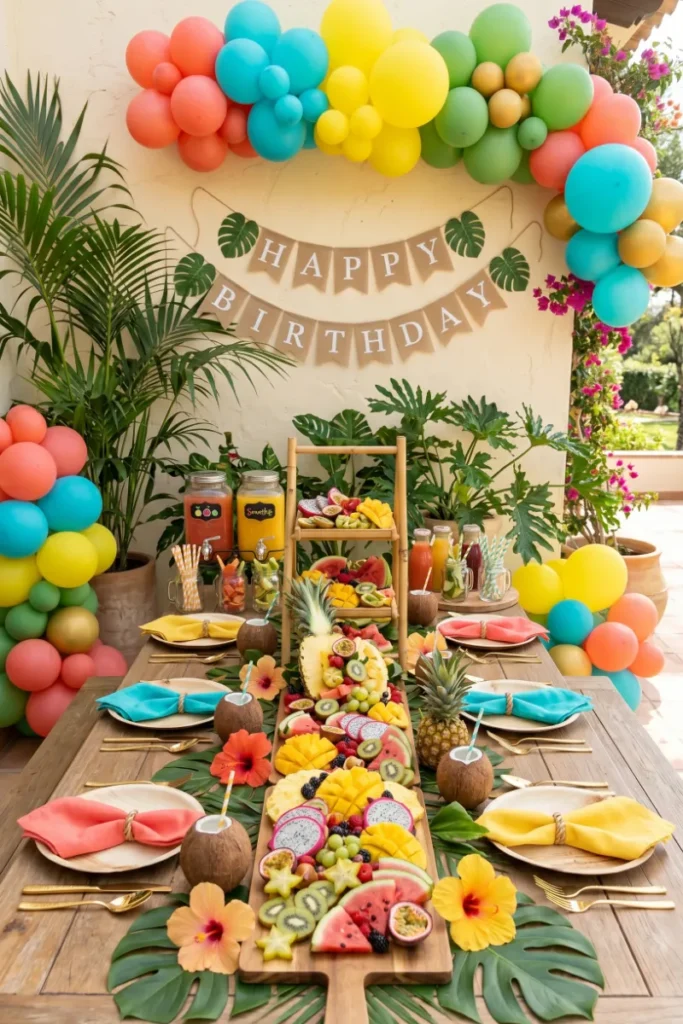 Tropical Brunch Party with Fresh Fruits