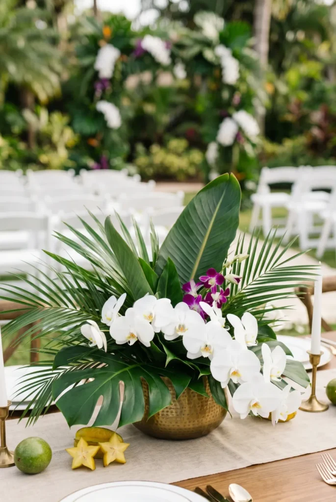 Tropical Palm and Orchid Decor