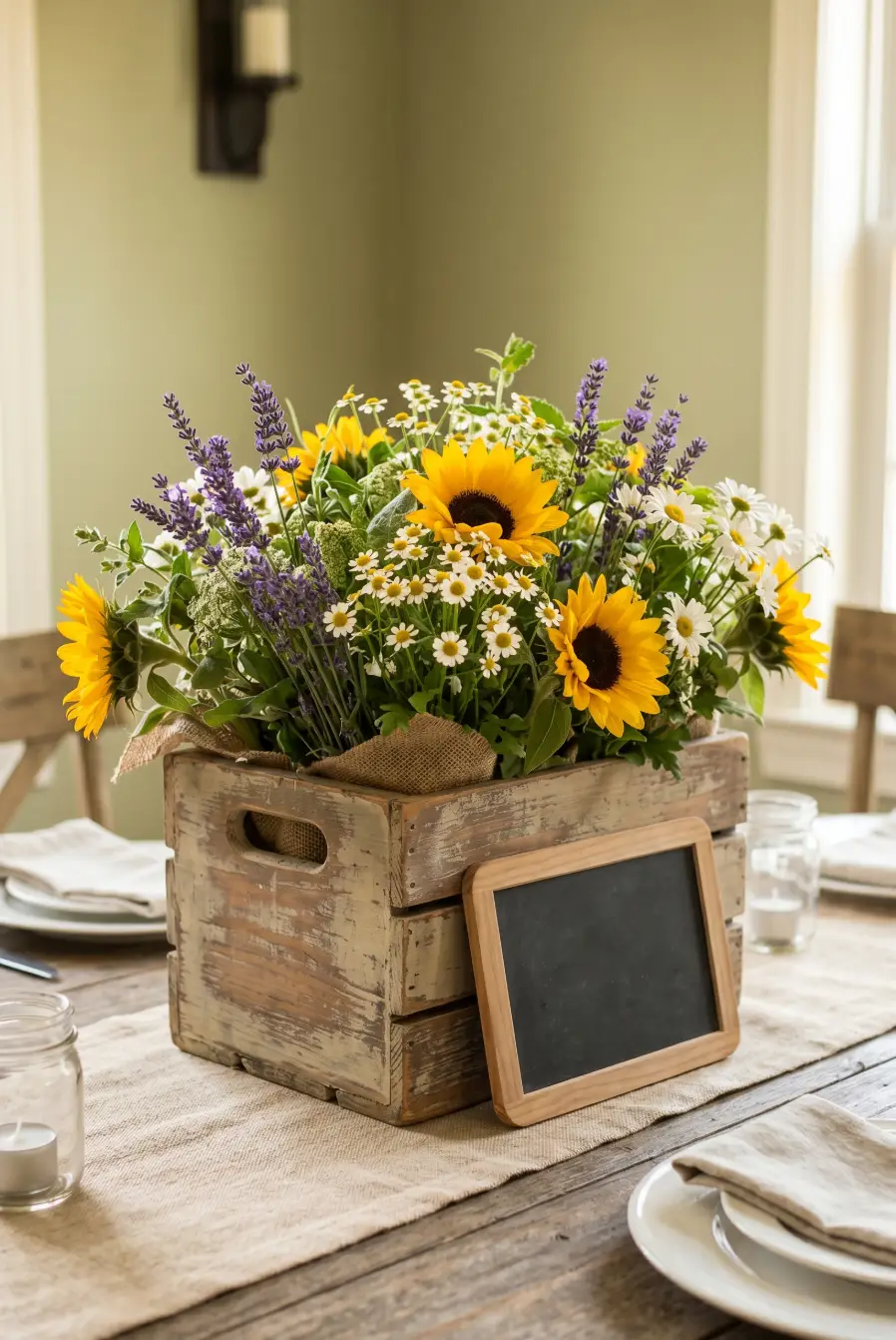 Wooden Crate Farmhouse Floral Displays