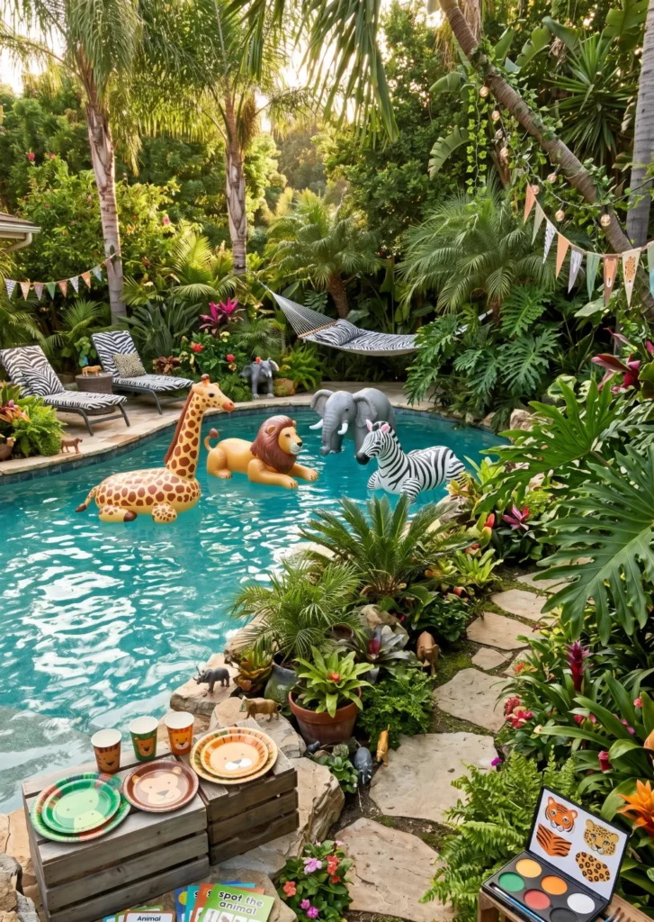 Animal Safari Pool Party Theme