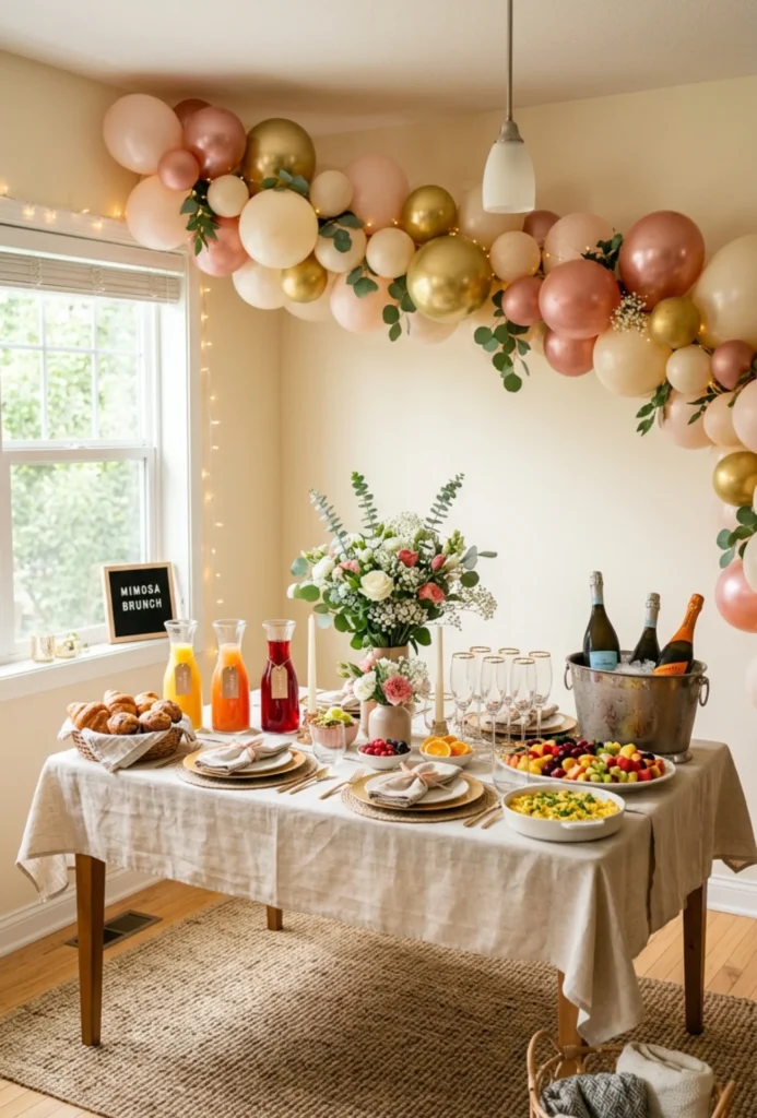 At Home Mimosa Brunch Setup