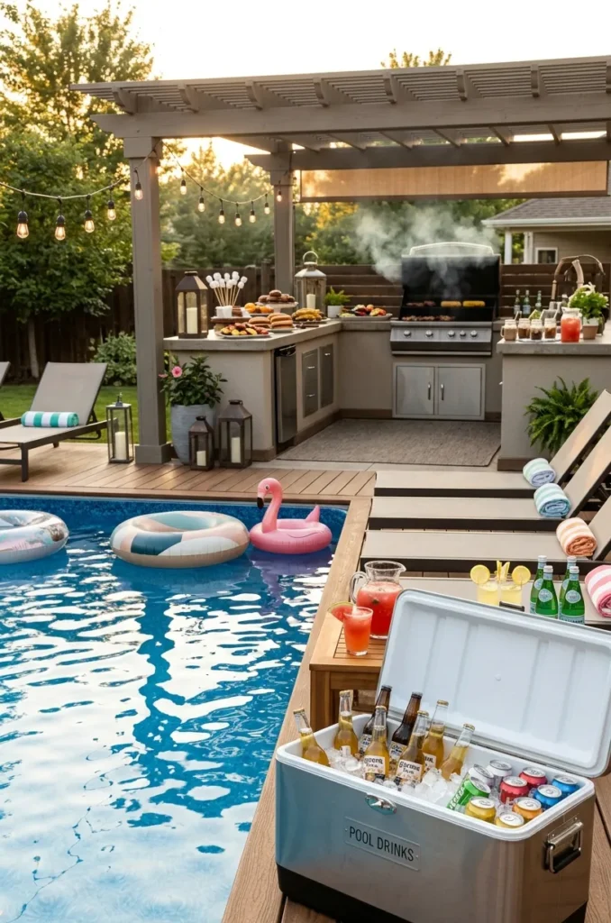 BBQ + Pool Combo Party Setup