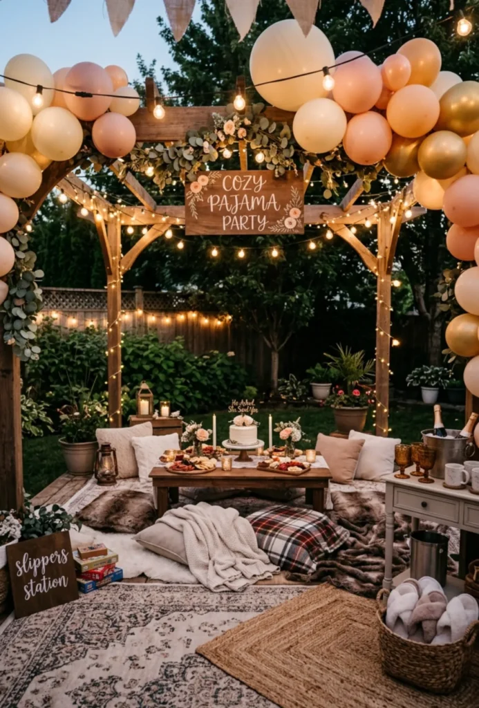 Backyard Cozy Pajama Engagement Party