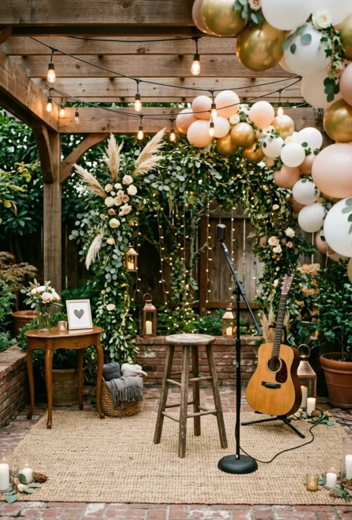 Backyard Live Acoustic Music Setup Party