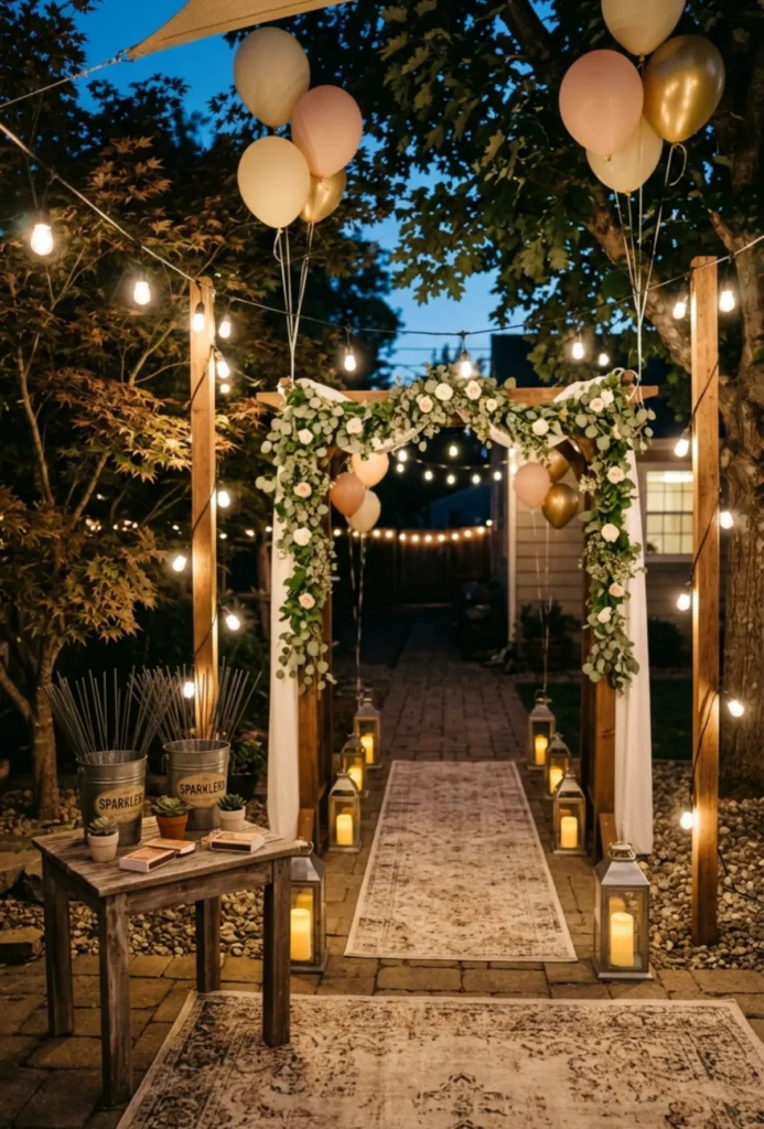 Backyard Sparkler Send-Off Celebration