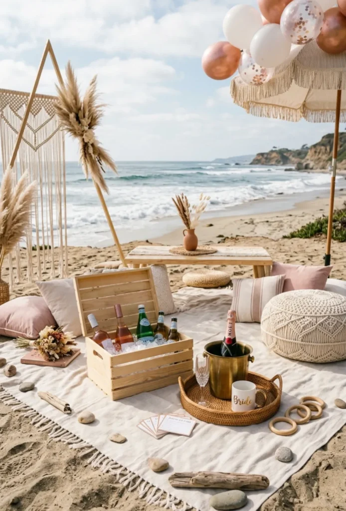 Beach Picnic with Champagne and Games
