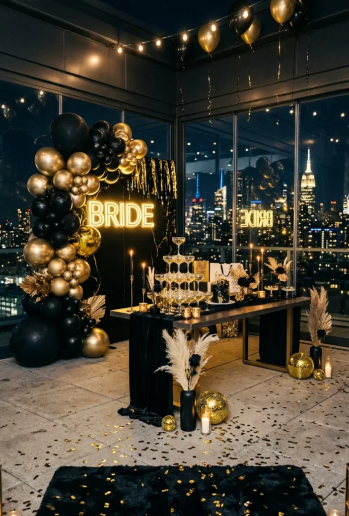 Black & Gold Luxe Rooftop Soirée