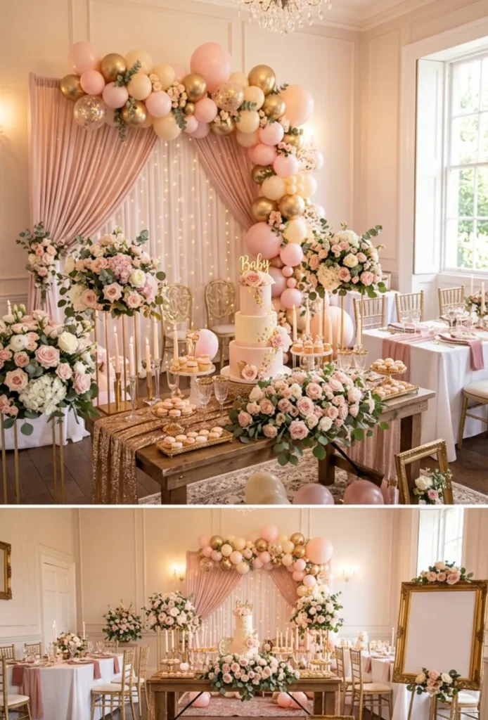 Blush Pink and Gold Accents