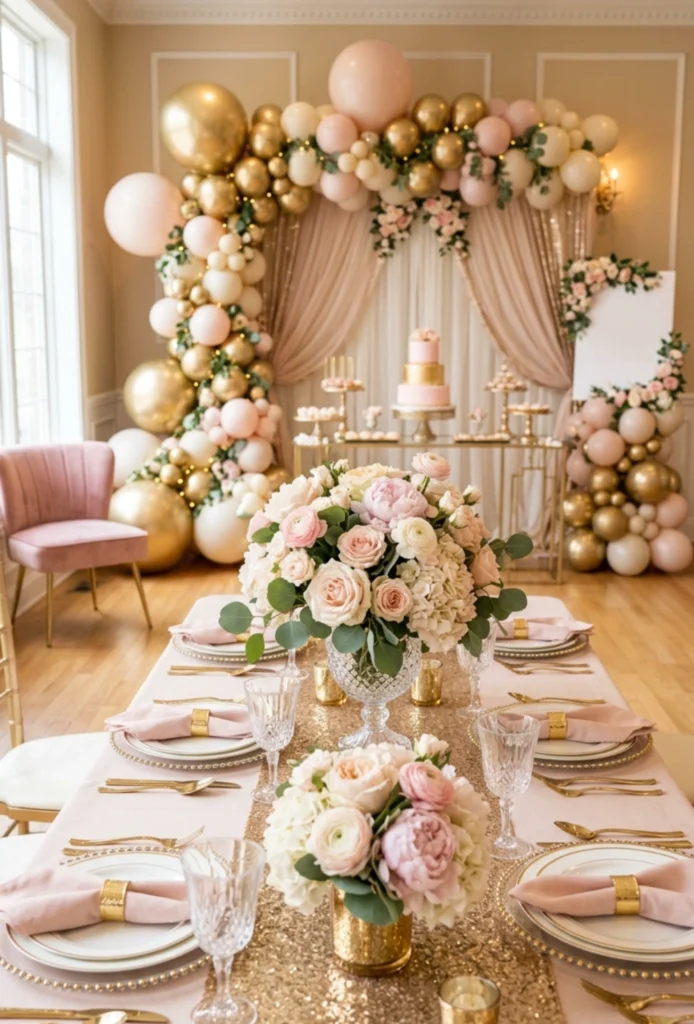 Blush Pink and Gold Glam Theme